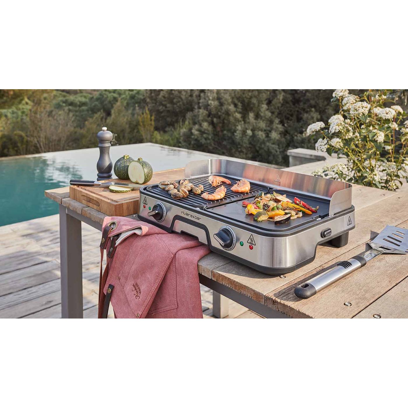 Plancha électrique Gril combiné QPL525